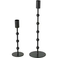 Boltze Kandelaar metaal zwart 2 dlg. H20-30cm zwart Metaal Boltze Home Kandelaar