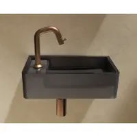 Riho Frosted fontein solid surface met kraangat links frosted smoke