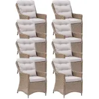 Denza Furniture Madrid dining wicker tuinstoel set van 8 | wicker | Royal Sand 1 persoon