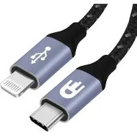 Drivv. Drivv USB C Oplaadkabel - USB C naar 8 Pin Kabel - Snellader - Oplader kabel - Nylon - Grijs - 2 meter