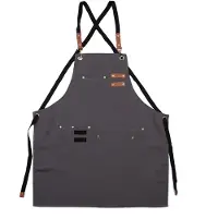 Clayre & Eef Keukenschort 75x66 cm Grijs Polyester