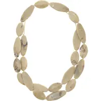 Behave – Lange ketting beige – Boho look 107 cm gemarmerde kralen