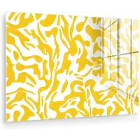 MuchoWow Glasschilderij 180x120 cm - Schilderij acrylglas - Vormen - Wit - Abstract - Foto op glas - Muurdecoratie woonkamer - Wanddecoratie slaapkamer - Schilderijen