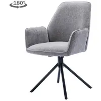 Tower Living Eetkamerstoel Amaro met armleuning draaibaar - stof Nature 452 Blue grey
