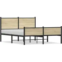 vidaXL Bedframe zonder matras metaal sonoma eikenkleurig 140x200 cm