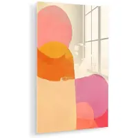 MuchoWow Glasschilderij 40x60 cm - Schilderij acrylglas - Vormen - Abstract - Kleurrijk - Foto op glas - Muurdecoratie woonkamer - Wanddecoratie slaapkamer - Schilderijen