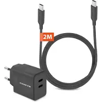 Xssive 35W Dual USB C Power Adapter met USB C naar USB-C Kabel - 2 Meter - Snellader - Super Fast Charger