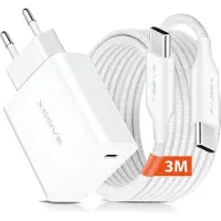 Xssive 45W Super Snellader Set - 3 Meter - USB C naar USB C - Geschikt voor Samsung S24, S23, S22, S21, S20 Ultra Plus FE - Fast Charger