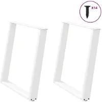 vidaXL Eettafelpoten 2 st U-vormig 70x(72-73) cm staal wit