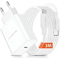 Xssive Snel Oplader met Lange 3 Meter geschikt voor Apple Lightning Kabel - Origineel