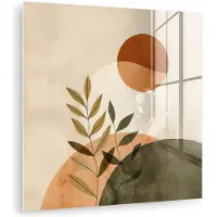 MuchoWow Glasschilderij 50x50 cm - Schilderij acrylglas - Takken - Vormen - Abstract - Foto op glas - Muurdecoratie woonkamer - Wanddecoratie slaapkamer - Schilderijen