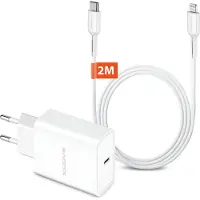 Xssive Power Adapter Set - 2 Meter - Geschikt voor Apple iPhone 14 13 12 11 X Xs Xr Pro Max Oplader - 20W- Fast Charge