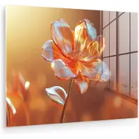 MuchoWow Glasschilderij 120x90 cm - Schilderij acrylglas - Glazen - Bloem - Zonlicht - Foto op glas - Muurdecoratie woonkamer - Wanddecoratie slaapkamer - Schilderijen