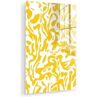 MuchoWow Glasschilderij 40x60 cm - Schilderij acrylglas - Vormen - Wit - Abstract - Foto op glas - Muurdecoratie woonkamer - Wanddecoratie slaapkamer - Schilderijen