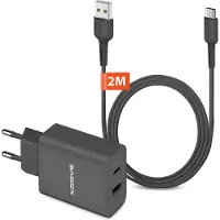 Xssive Fast Charger met USB naar USB-C Oplader Kabel - 2 Meter - Universeel