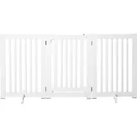 PawHut Afschermhek voor honden - Wit - MDF - 155x1.5x76 cm
