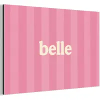 MuchoWow Aluminium schilderij 180x120 cm - Wanddecoratie metaal - Roze - Gestreept - Belle - Metalen muurdecoratie woonkamer - Decoratie industrieel - Foto op dibond - Industriële accessoires slaapkamer