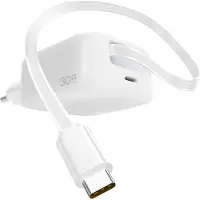 Xssive 30W Snellader met geïntegreerde USB C Kabel - Super Fast Charger - Vaste USB-C Oplaadkabel