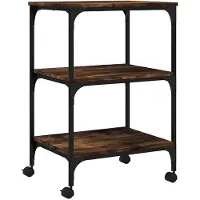vidaXL Printerkastje 3-laags 50x41x75 cm bewerkt hout gerookt eiken