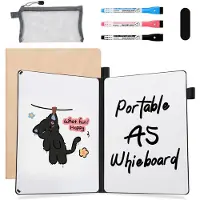 AGM Uitwisbaar notitieboek - Whiteboard notitieblok - A5 - Incl. 3 Pen en 1 Etui - Roze-PU
