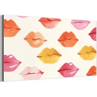 MuchoWow Aluminium schilderij 160x80 cm - Wanddecoratie metaal - Lippen - Kleurrijk - Glanzend - Metalen muurdecoratie woonkamer - Decoratie industrieel - Foto op dibond - Industriële accessoires slaapkamer