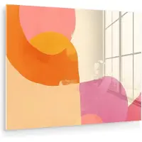 MuchoWow Glasschilderij 80x60 cm - Schilderij acrylglas - Vormen - Abstract - Kleurrijk - Foto op glas - Muurdecoratie woonkamer - Wanddecoratie slaapkamer - Schilderijen