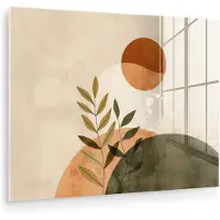 MuchoWow Glasschilderij 160x120 cm - Schilderij acrylglas - Takken - Vormen - Abstract - Foto op glas - Muurdecoratie woonkamer - Wanddecoratie slaapkamer - Schilderijen