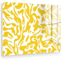 MuchoWow Glasschilderij 160x120 cm - Schilderij acrylglas - Vormen - Wit - Abstract - Foto op glas - Muurdecoratie woonkamer - Wanddecoratie slaapkamer - Schilderijen