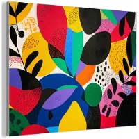 MuchoWow Aluminium schilderij 40x30 cm - Wanddecoratie metaal - Vormen - Stippen - Kleurrijk - Metalen muurdecoratie woonkamer - Decoratie industrieel - Foto op dibond - Industriële accessoires slaapkamer