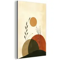 MuchoWow Aluminium schilderij 80x120 cm - Wanddecoratie metaal - Planten - Abstract - Vormen - Metalen muurdecoratie woonkamer - Decoratie industrieel - Foto op dibond - Industriële accessoires slaapkamer