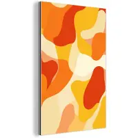MuchoWow Aluminium schilderij 40x60 cm - Wanddecoratie metaal - Abstract - Vormen - Oranje - Metalen muurdecoratie woonkamer - Decoratie industrieel - Foto op dibond - Industriële accessoires slaapkamer