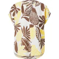 s.Oliver Blouse crème / chocoladebruin / donkergeel