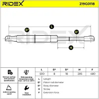 RIDEX 219G0118 Gasveer achterklep
