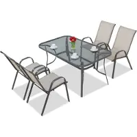 Garden Point Dining tuinset Modena lichtgrijs voor 4 personen