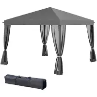 Zenzee Tuinpaviljoen - Prieel - Partytent - Paviljoen - Zonwering - Grijs - 3 x 3 m