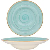 Bonna Pastabord aqua porselein 27 cm (450cc) set van 2
