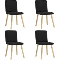 vidaXL Eetkamerstoelen 4 st stof zwart