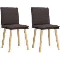 vidaXL Eetkamerstoelen 2 st stof donkerbruin