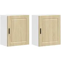 vidaXL Keukenbovenkasten 2 st Porto bewerkt hout sonoma eikenkleurig