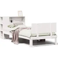vidaXL Bed met boekenkast zonder matras grenenhout wit 75x190 cm