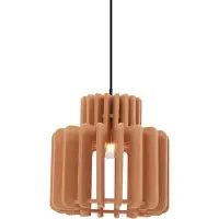 QAZQA Retro hanglamp zwart met oranje kap - Felt