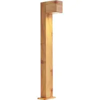 QAZQA Moderne buiten vloerlamp aluminium met houtlook 65cm IP44 - Baleno