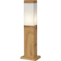 QAZQA Moderne buiten vloerlamp staal met houtlook 45cm IP44 - Malois