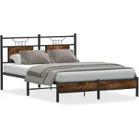 vidaXL Bedframe zonder matras hout gerookt eikenkleurig 140x190 cm