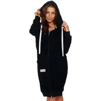 Doctor Nap Katoenen Badjas Dames Kamerjas Rits Zwart SMZ.4136 38 / M