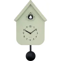 Nextime Twitter – Koekoeksklok – 21.5 × 41.5 × 8.5 cm – Plastic – Olijfgroen – Stil