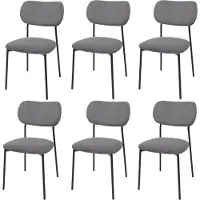 MCW Set van 6 eetkamerstoelen -O26, keukenstoel gestoffeerde stoel, corduroy (330 g/m²) stof/textiel metaal ~ donkergrijs