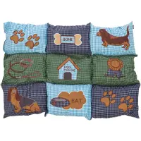 Trixie hondenkussen patchwork blauw/groen - 80x55x3 cm