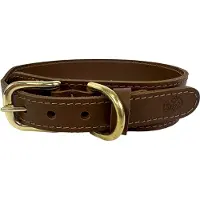 SAZZZ Halsband Hond Pioneer Classic Leer Zadel Bruin 37-45X3,5 Cm