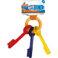 Nylabone Puppy Teething Key Flexible Geel&Blauw&Rood - Hondenspeelgoed